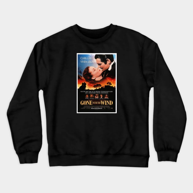 Gone With The Wind 1998 Re-Release Movie Poster Crewneck Sweatshirt by Noir-N-More